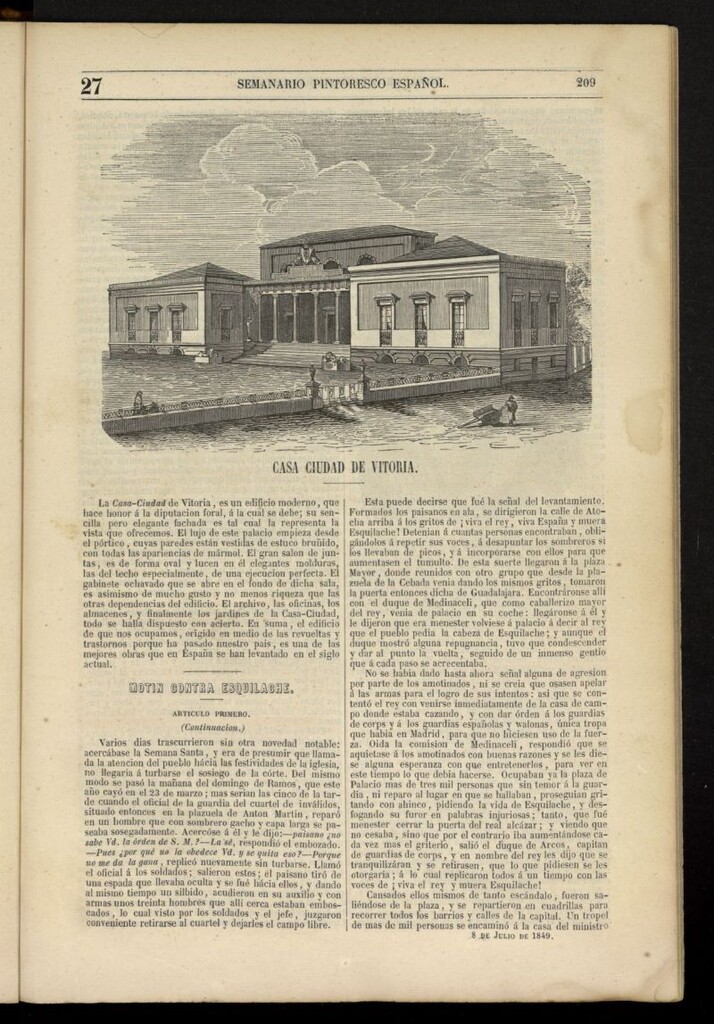 Miniatura de Semanario Pintoresco Español del 8 de julio de 1849, nº 27