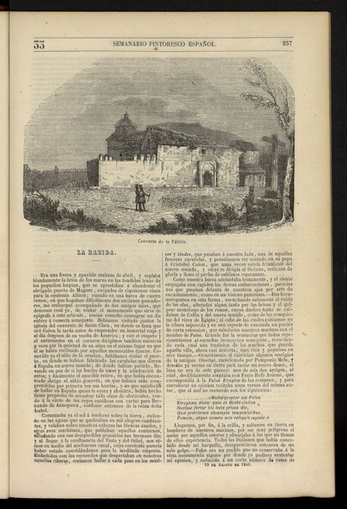 Miniatura de Semanario Pintoresco Español del 19 de agosto de 1849, nº 33