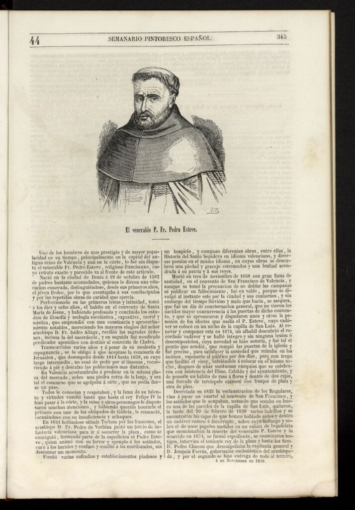 Miniatura de Semanario Pintoresco Español del 4 de noviembre de 1849, nº 44