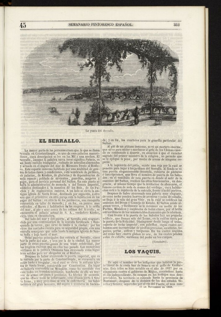 Miniatura de Semanario Pintoresco Español del 11 de noviembre de 1849, nº 45