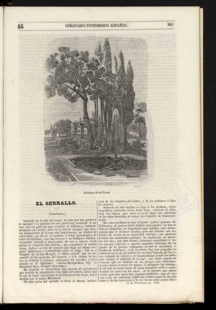 Miniatura de Semanario Pintoresco Español del 18 de noviembre de 1849, nº 46