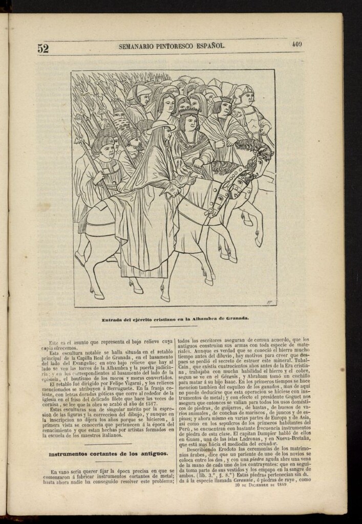 Miniatura de Semanario Pintoresco Español del 30 de diciembre de 1849, nº 52
