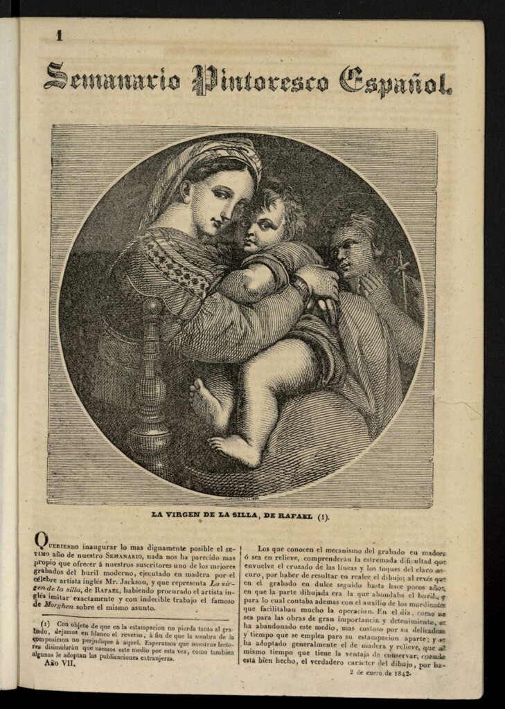 Miniatura de Semanario Pintoresco Español del 2 de enero de 1842, nº 1