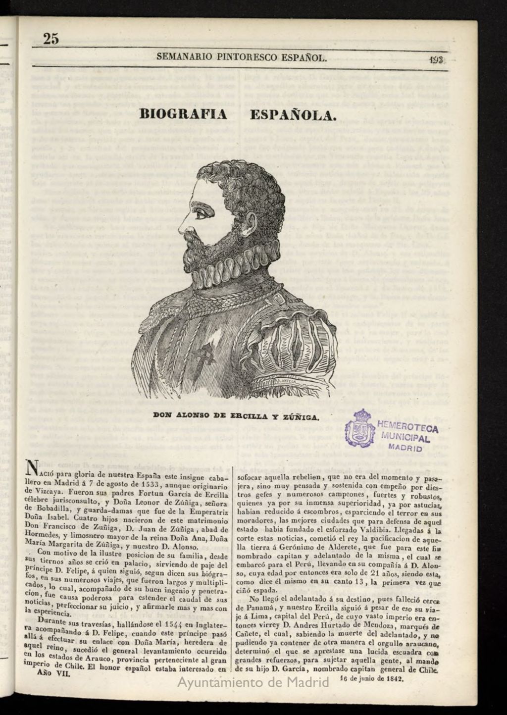 Miniatura de Semanario Pintoresco Español del 16 de junio de 1842, nº 25