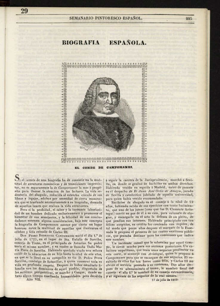 Miniatura de Semanario Pintoresco Español del 17 de julio de 1842, nº 29