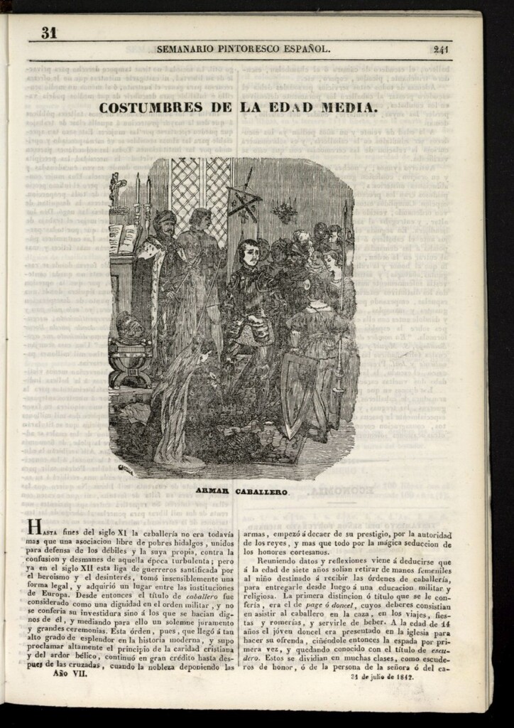 Miniatura de Semanario Pintoresco Español del 31 de julio de 1842, nº 31