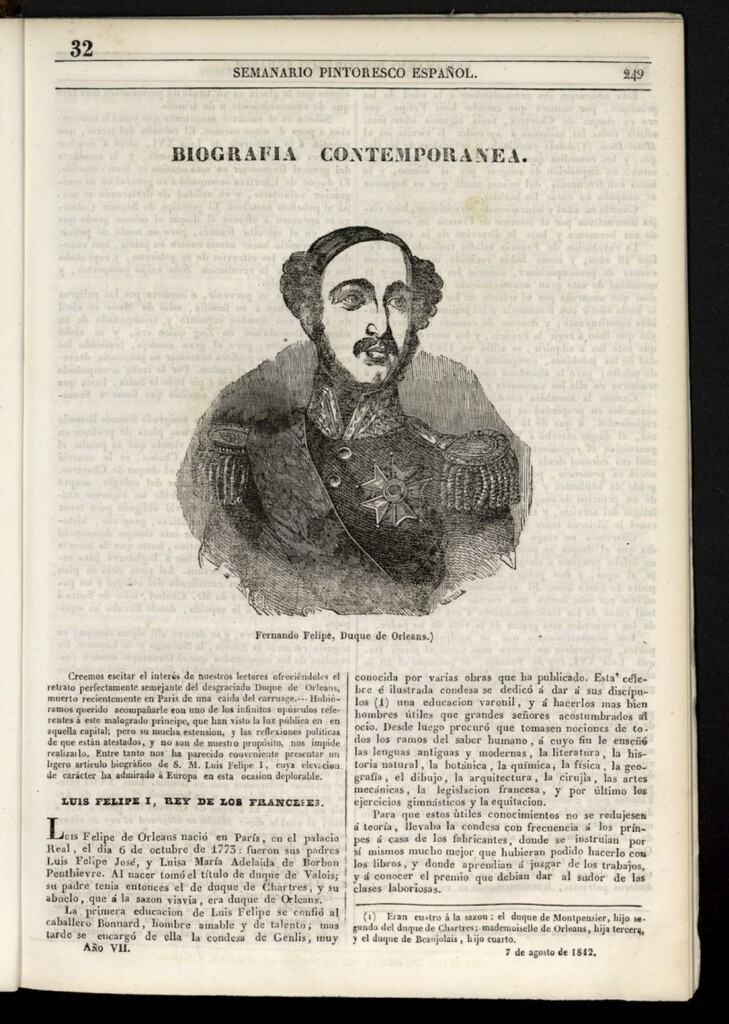 Miniatura de Semanario Pintoresco Español del 7 de agosto de 1842, nº 32