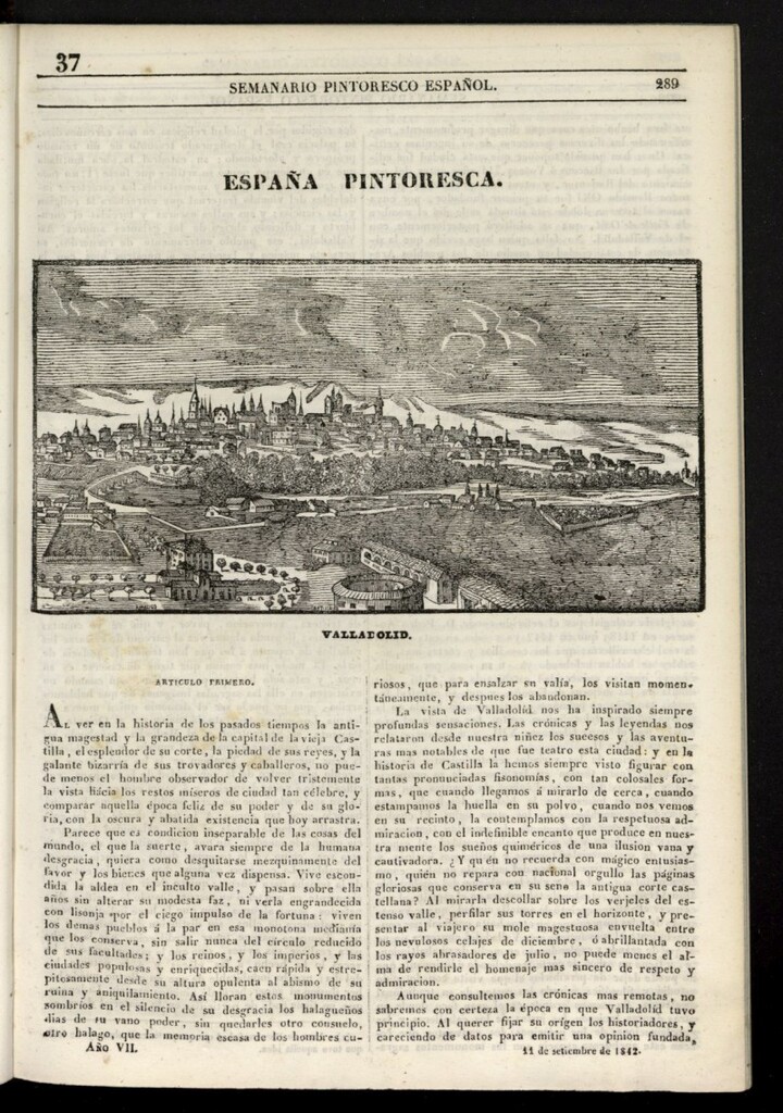 Miniatura de Semanario Pintoresco Español del 11 de septiembre de 1842, nº 37