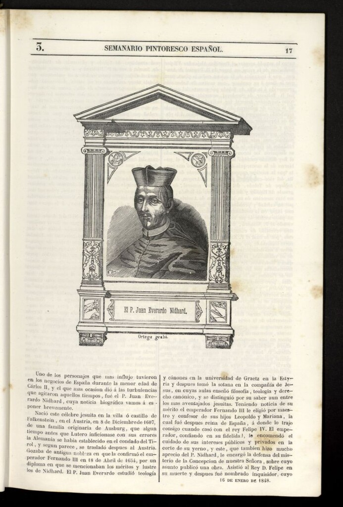 Miniatura de Semanario Pintoresco Español del 16 de enero de 1848, nº 3