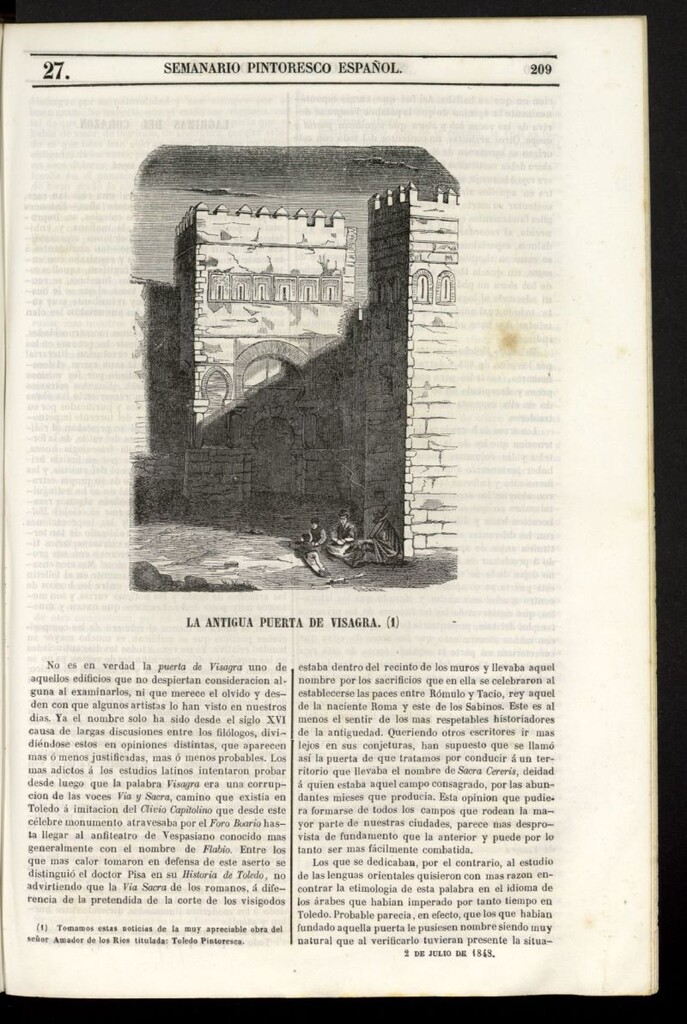Miniatura de Semanario Pintoresco Español del 2 de julio de 1848, nº 27