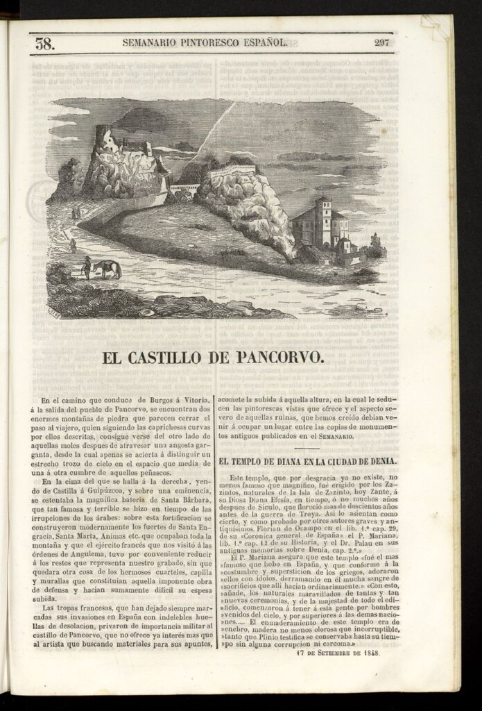 Miniatura de Semanario Pintoresco Español del 17 de septiembre de 1848, nº 38