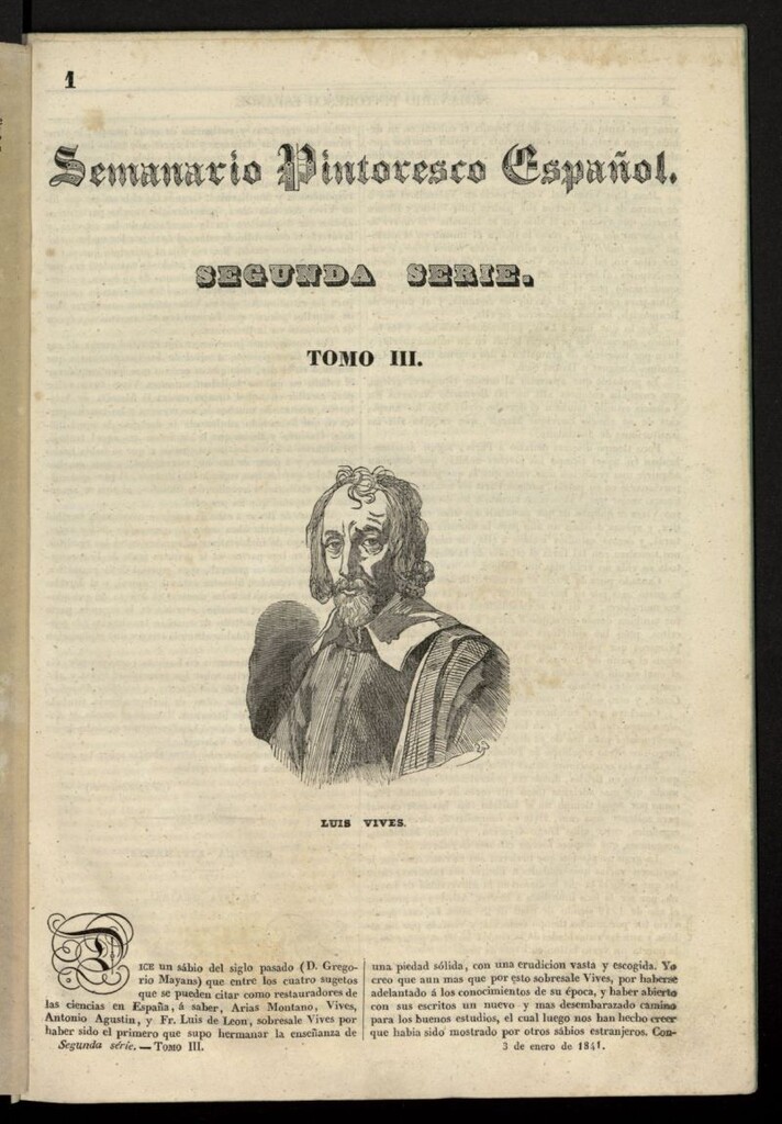 Miniatura de Semanario Pintoresco Español del 3 de enero de 1841, nº 1
