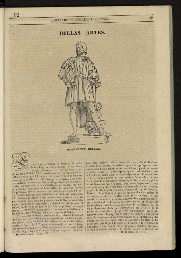 Miniatura de Semanario Pintoresco Español del 21 de marzo de 1841, nº 12