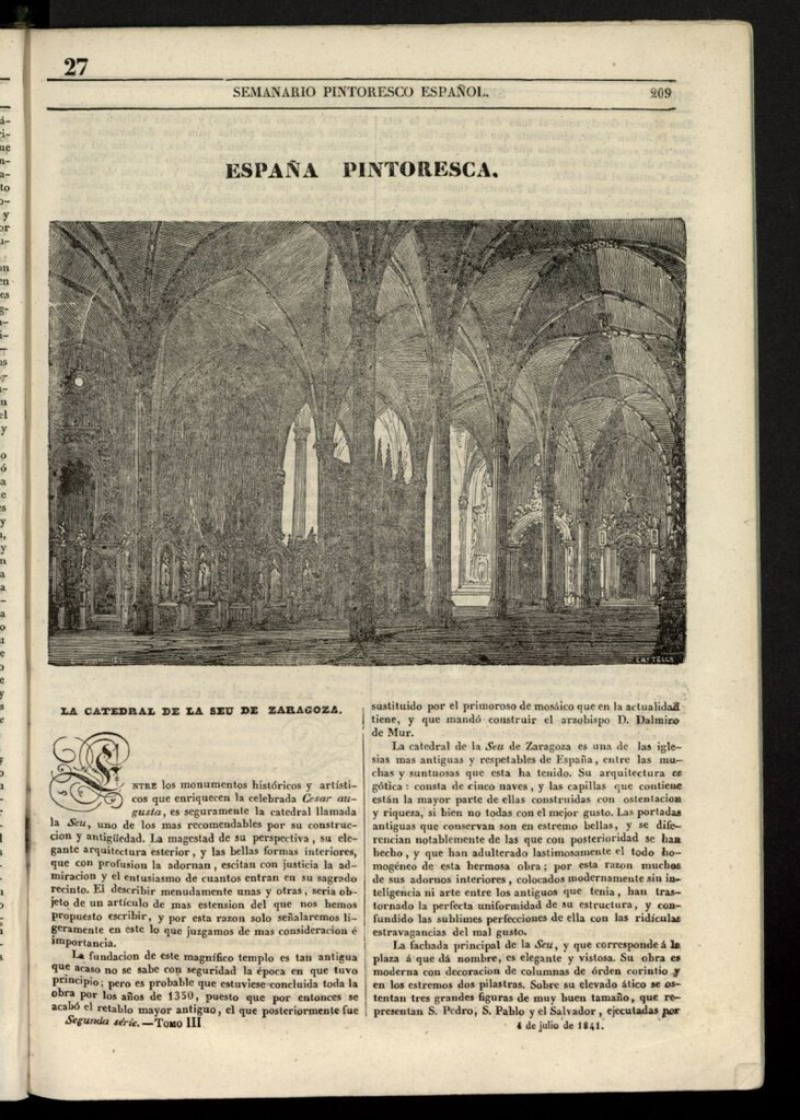Miniatura de Semanario Pintoresco Español del 4 de julio de 1841, nº 27
