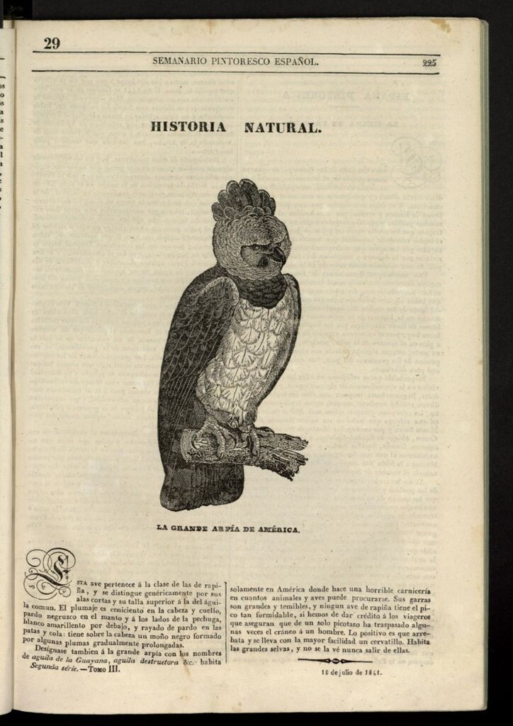 Miniatura de Semanario Pintoresco Español del 18 de julio de 1841, nº 29