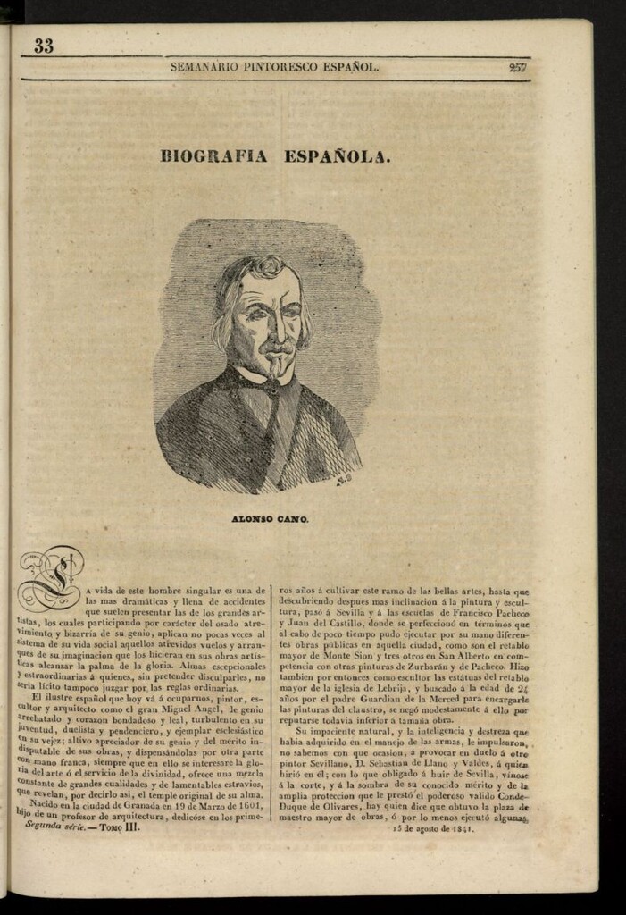 Miniatura de Semanario Pintoresco Español del 15 de agosto de 1841, nº 33