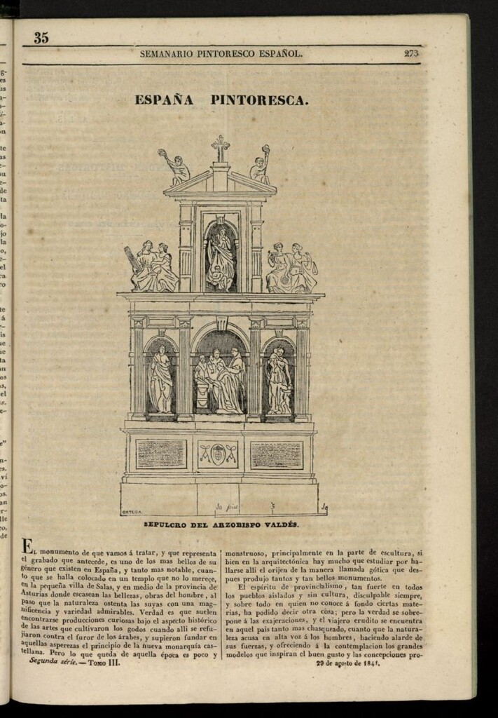 Miniatura de Semanario Pintoresco Español del 29 de agosto de 1841, nº 35