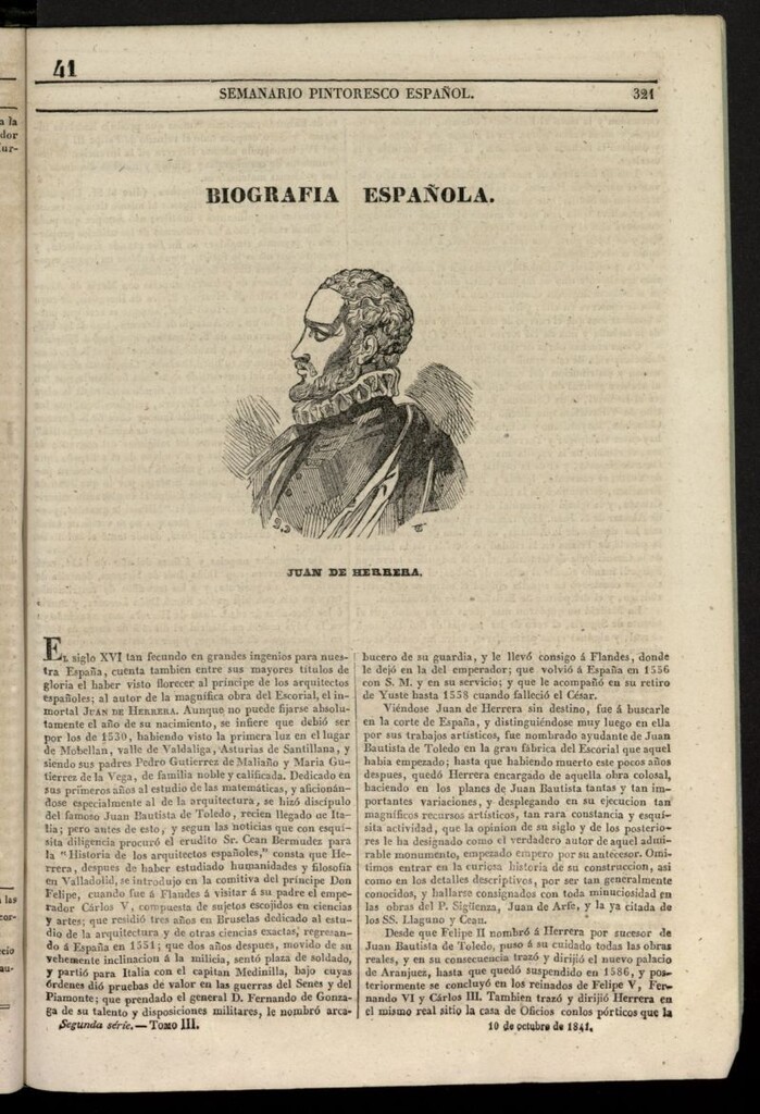 Miniatura de Semanario Pintoresco Español del 10 de octubre de 1841, nº 41