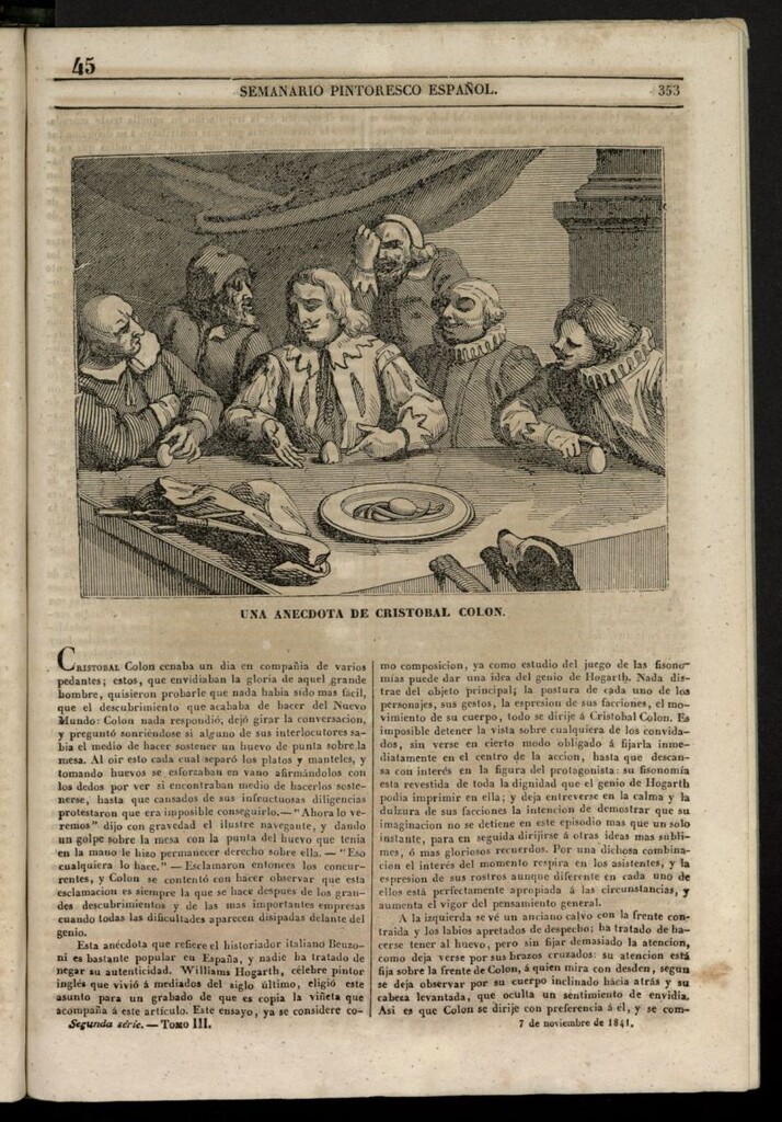 Miniatura de Semanario Pintoresco Español del 7 de noviembre de 1841, nº 45