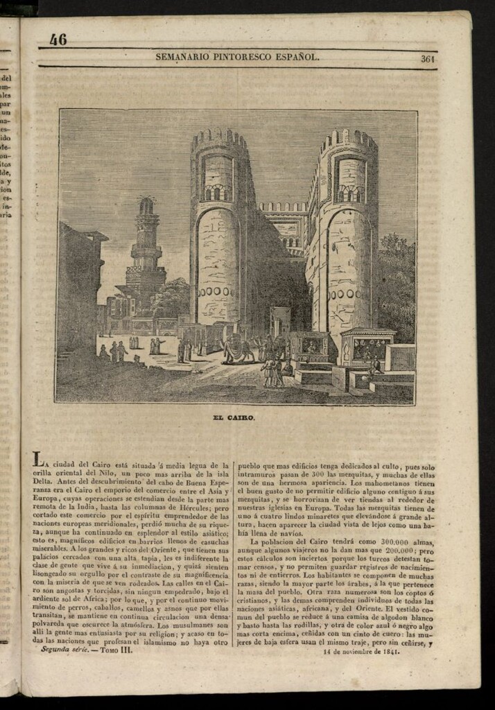 Miniatura de Semanario Pintoresco Español del 14 de noviembre de 1841, nº 46