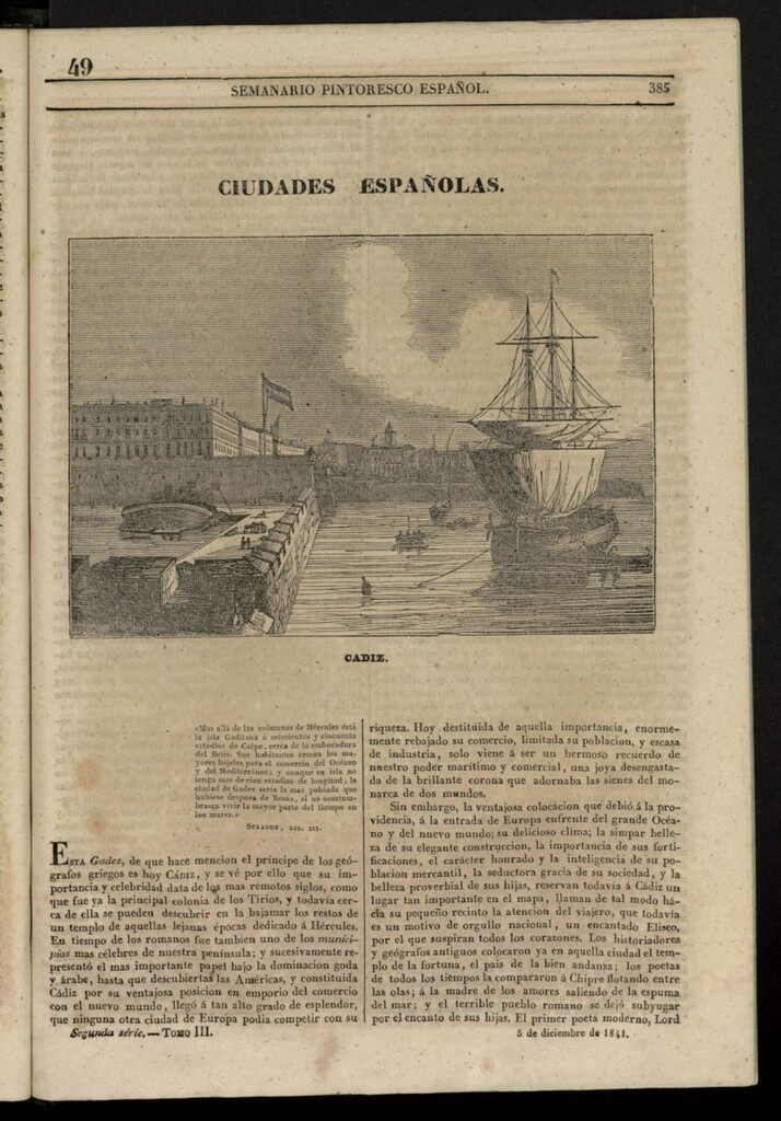 Miniatura de Semanario Pintoresco Español del 5 de diciembre de 1841, nº 49
