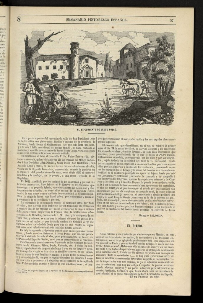 Miniatura de Semanario Pintoresco Español del 23 de febrero de 1851, nº 8