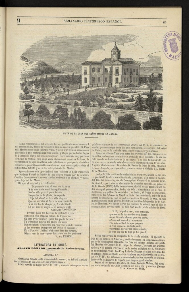 Miniatura de Semanario Pintoresco Español del 2 de marzo de 1851, nº 9