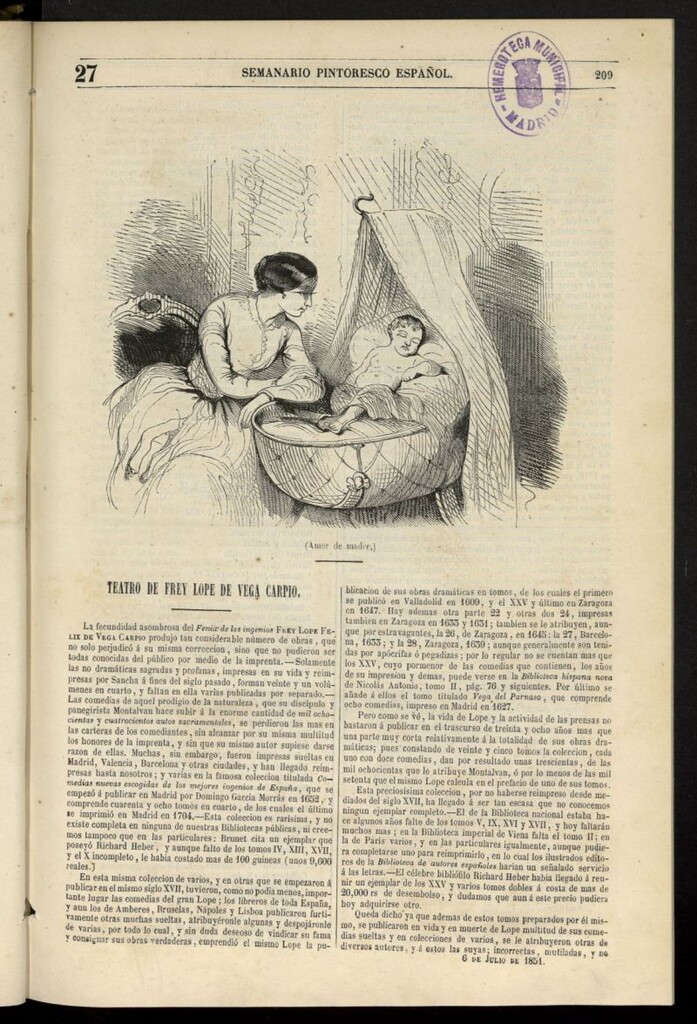 Miniatura de Semanario Pintoresco Español del 6 de julio de 1851, nº 27