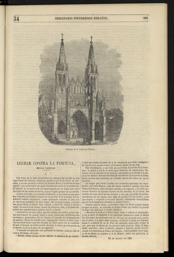 Miniatura de Semanario Pintoresco Español del 24 de agosto de 1851, nº 34