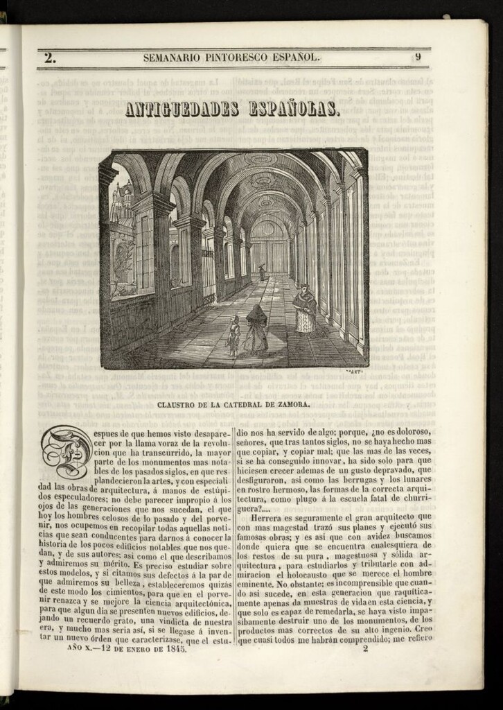 Miniatura de Semanario Pintoresco Español del 12 de enero de 1845, nº 2