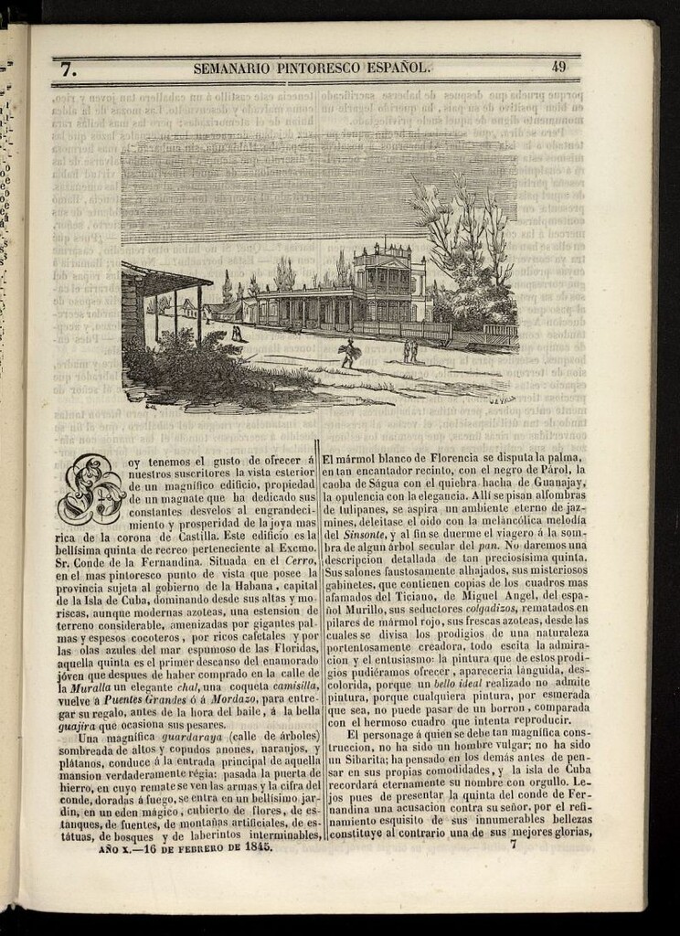 Miniatura de Semanario Pintoresco Español del 16 de febrero de 1845, nº 7