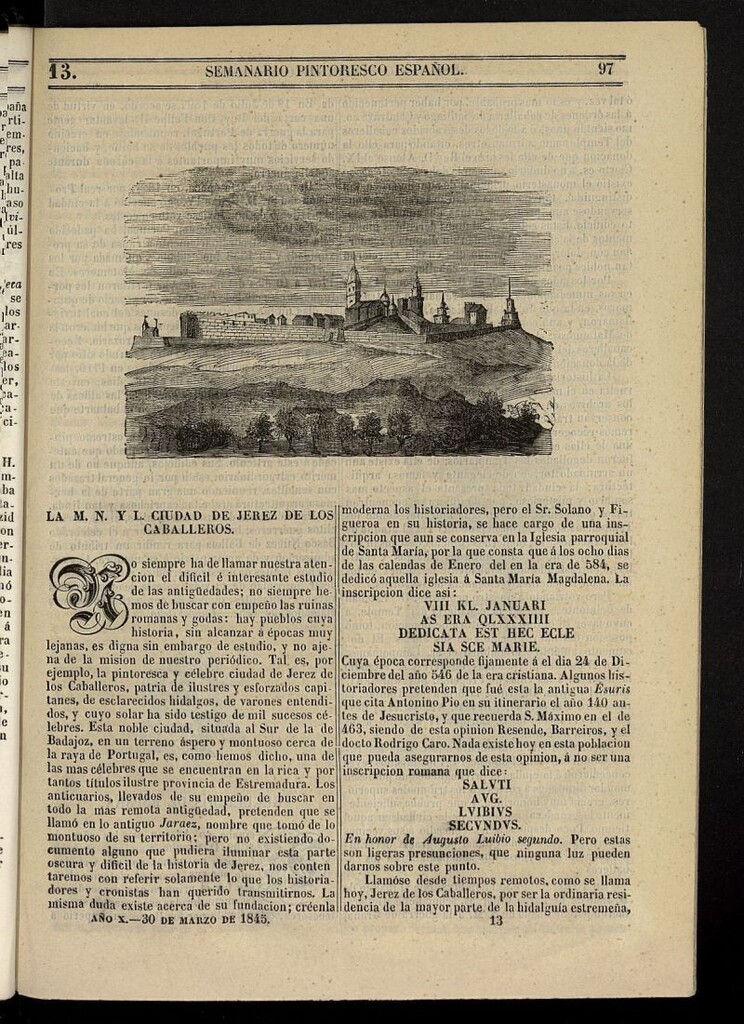 Miniatura de Semanario Pintoresco Español del 30 de marzo de 1845, nº 13