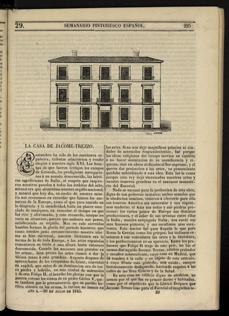 Miniatura de Semanario Pintoresco Español del 20 de julio de 1845, nº 29