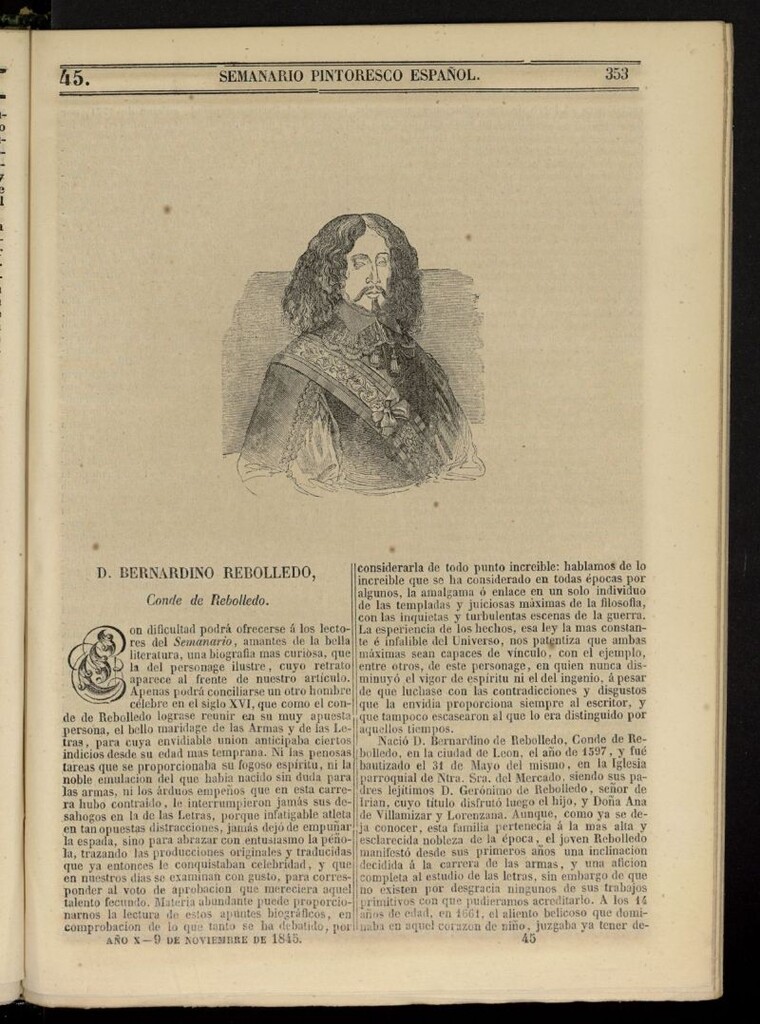 Miniatura de Semanario Pintoresco Español del 9 de noviembre de 1845, nº 45