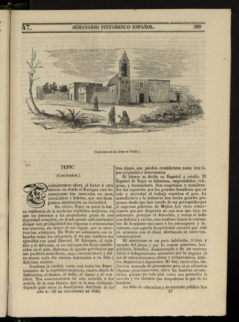 Miniatura de Semanario Pintoresco Español del 23 de noviembre de 1845, nº 47