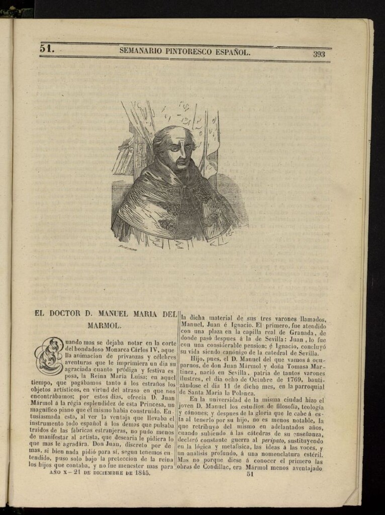 Miniatura de Semanario Pintoresco Español del 21 de diciembre de 1845, nº 51