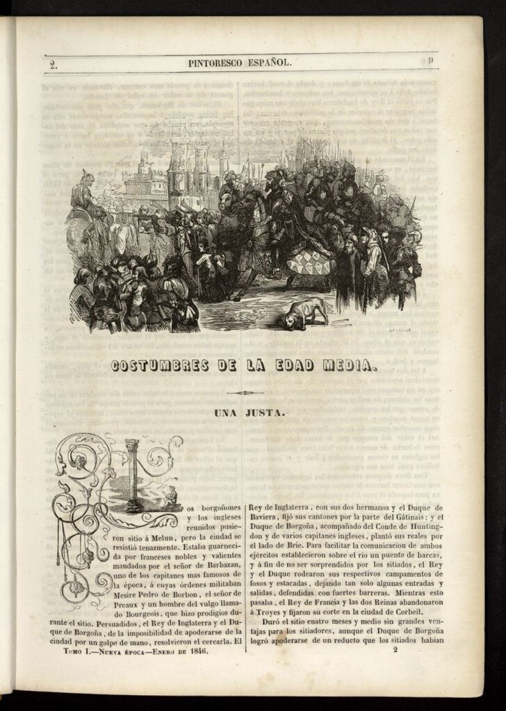 Miniatura de Semanario Pintoresco Español de enero de 1846, nº 2