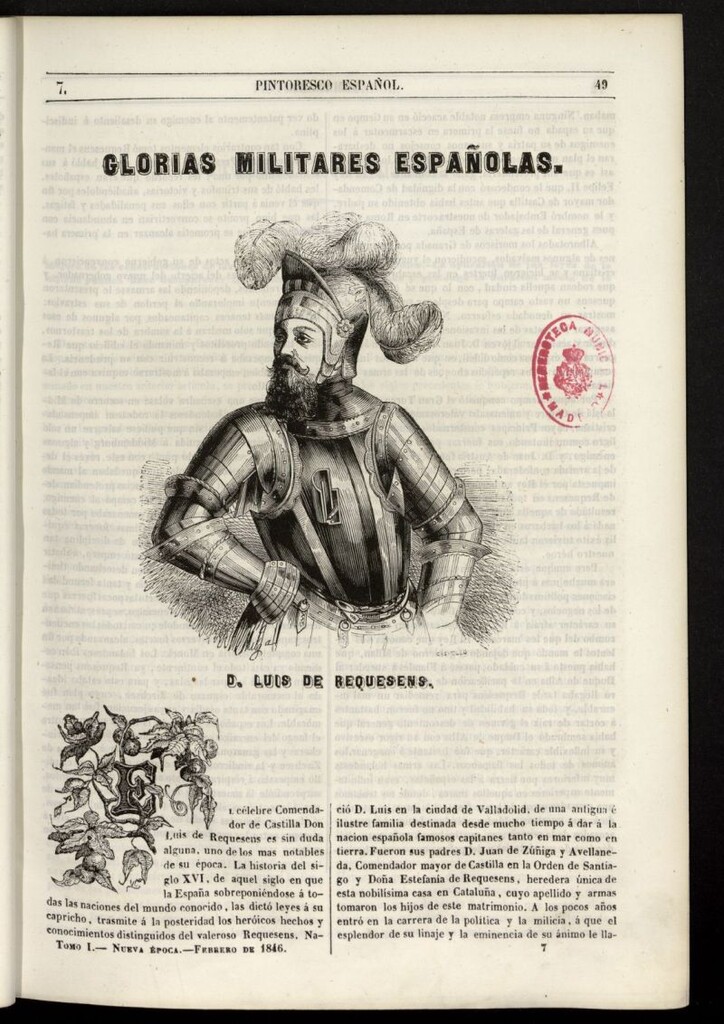 Miniatura de Semanario Pintoresco Español de febrero de 1846, nº 7