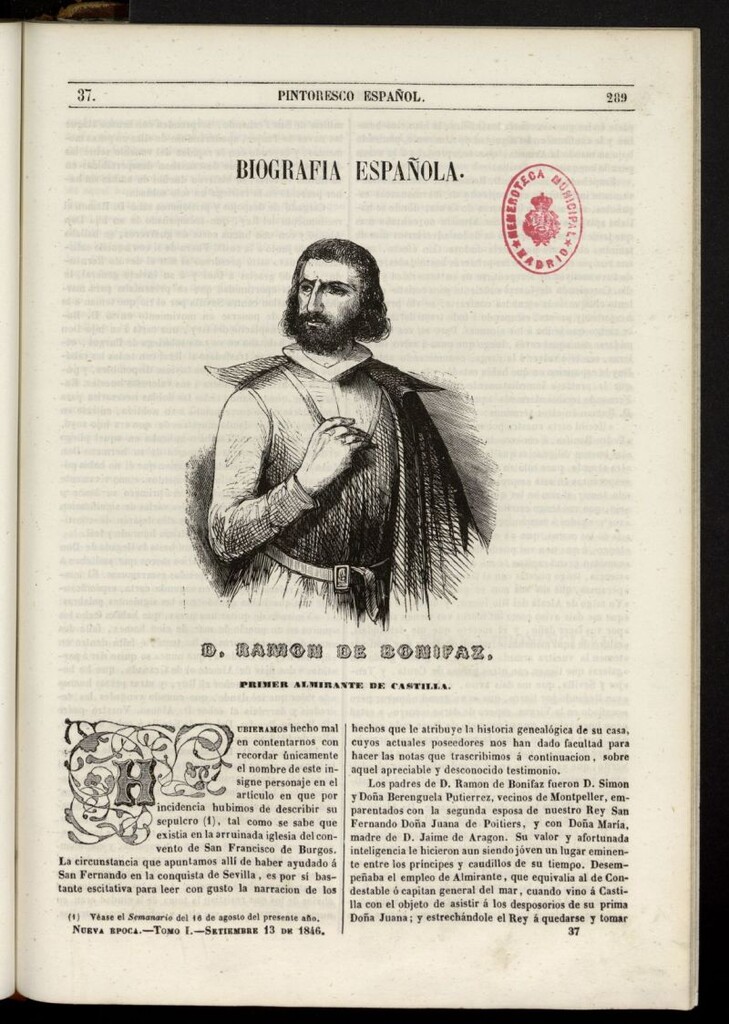 Miniatura de Semanario Pintoresco Español del 13 de septiembre de 1846, nº 37