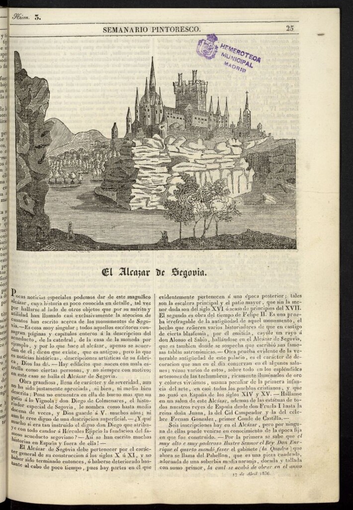 Miniatura de Semanario Pintoresco Español del 17 de abril de 1836, nº 3