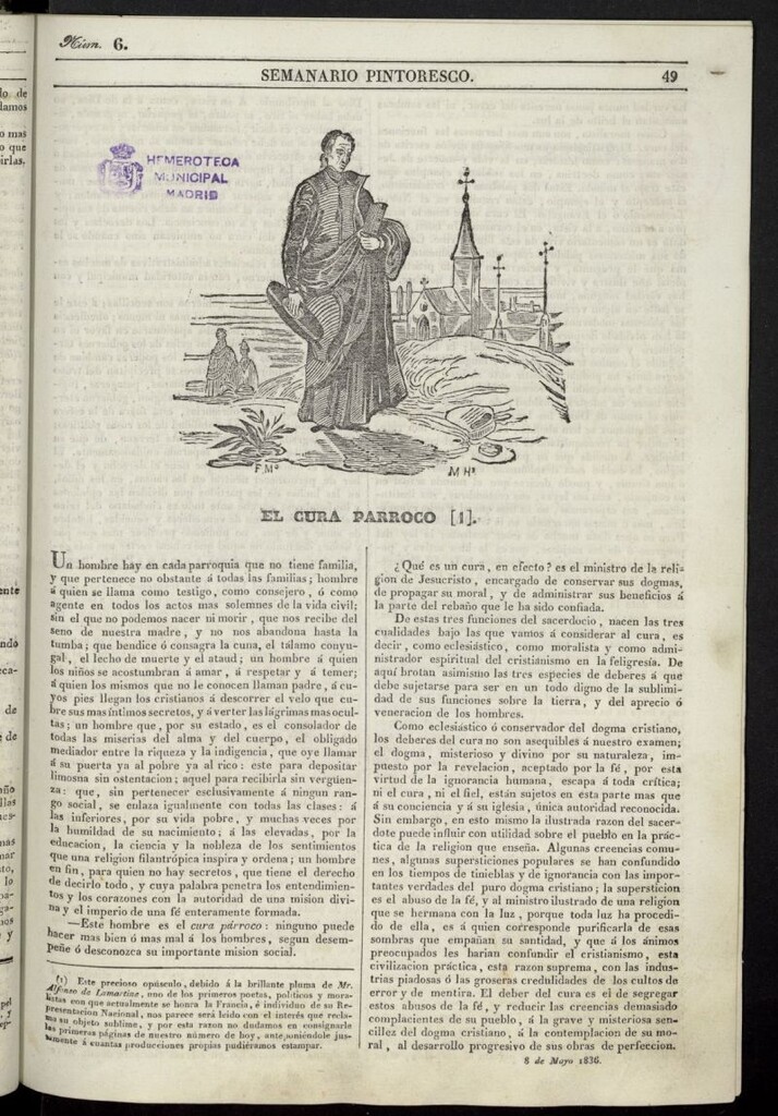 Miniatura de Semanario Pintoresco Español del 8 de mayo de 1836, nº 6