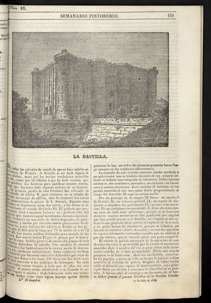 Miniatura de Semanario Pintoresco Español del 17 de julio de 1836, nº 16