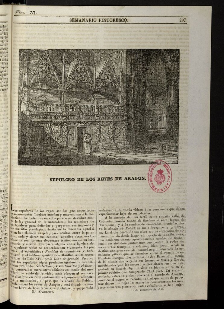 Miniatura de Semanario Pintoresco Español del 11 de diciembre de 1836, nº 37