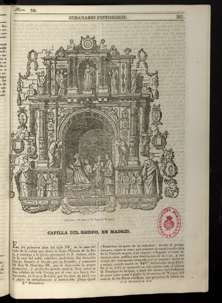 Miniatura de Semanario Pintoresco Español del 18 de diciembre de 1836, nº 38