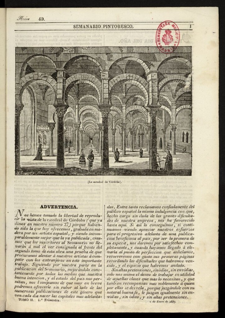 Miniatura de Semanario Pintoresco Español del 1 de enero de 1837, nº 40