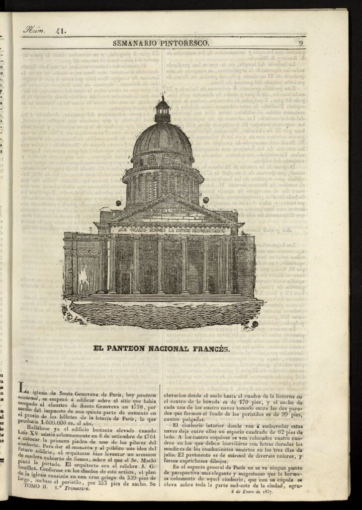 Miniatura de Semanario Pintoresco Español del 8 de enero de 1837, nº 41