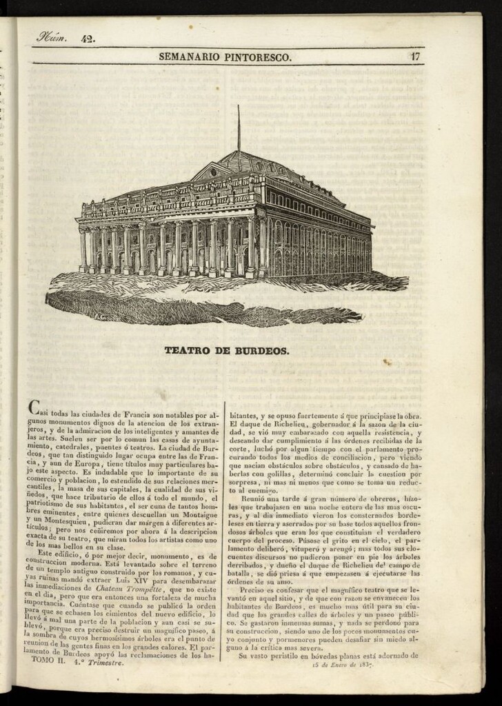 Miniatura de Semanario Pintoresco Español del 15 de enero de 1837, nº 42