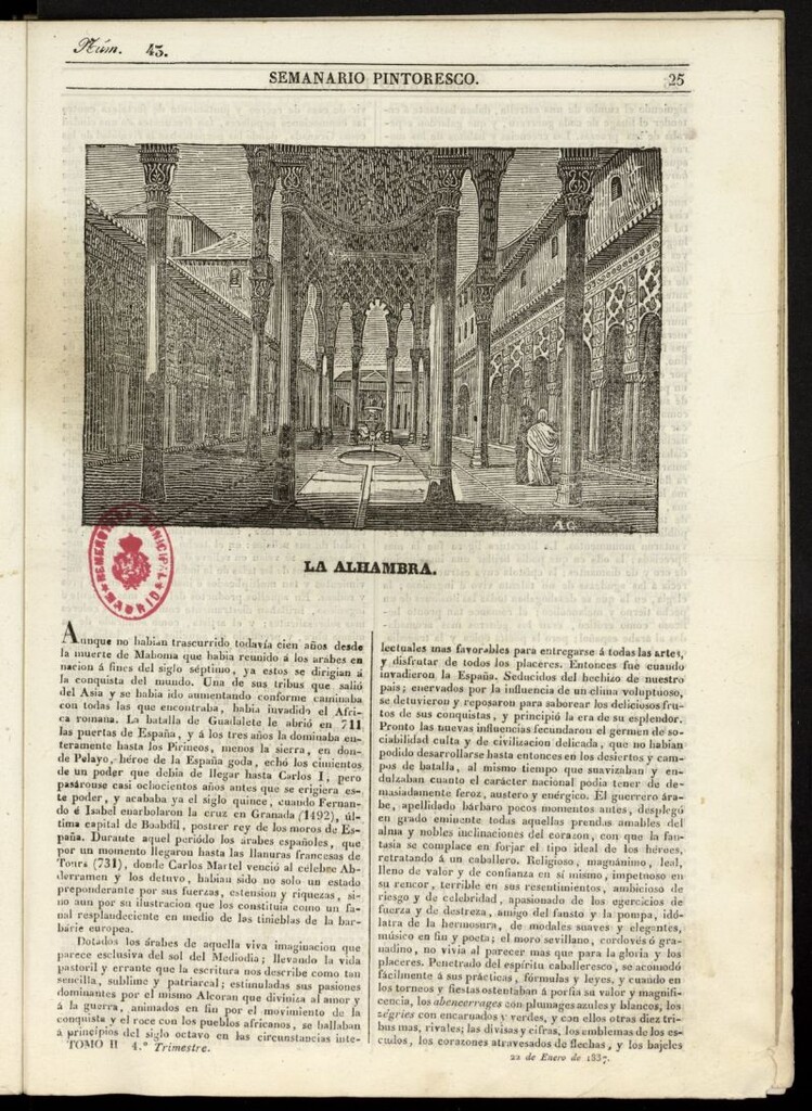 Miniatura de Semanario Pintoresco Español del 22 de enero de 1837, nº 43