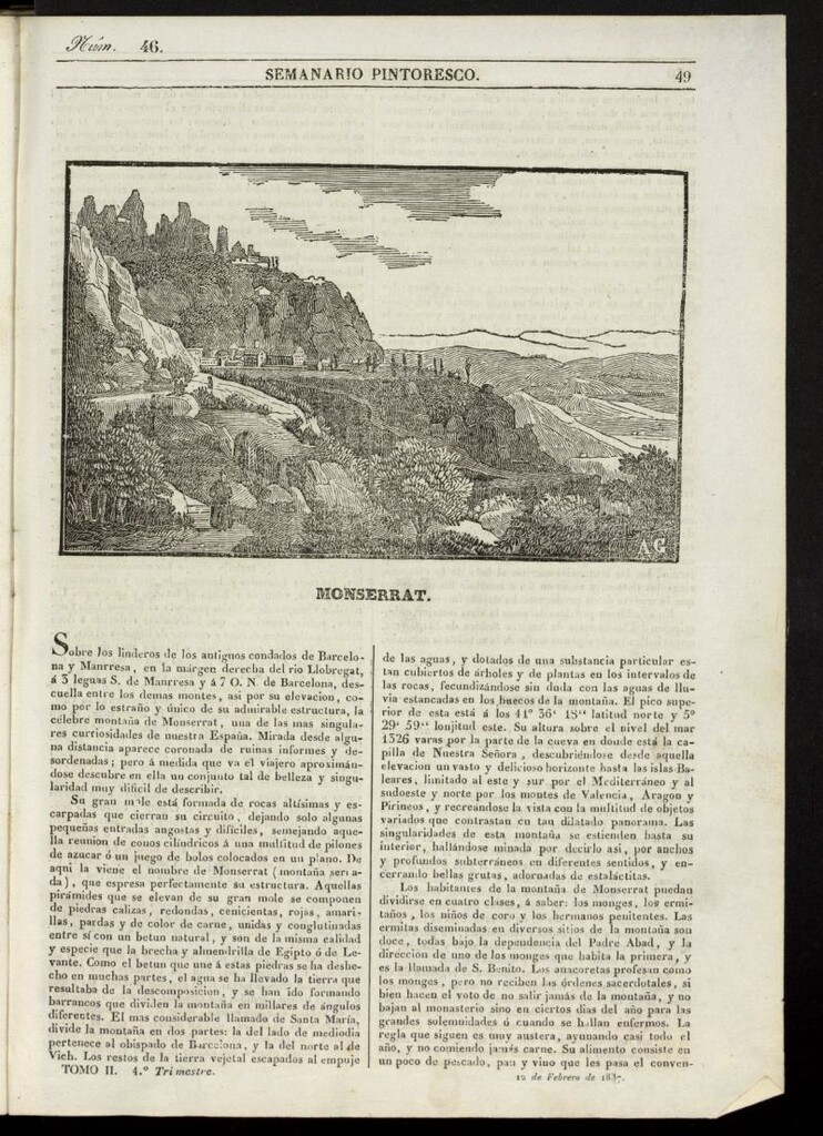 Miniatura de Semanario Pintoresco Español del 12 de febrero de 1837, nº 46