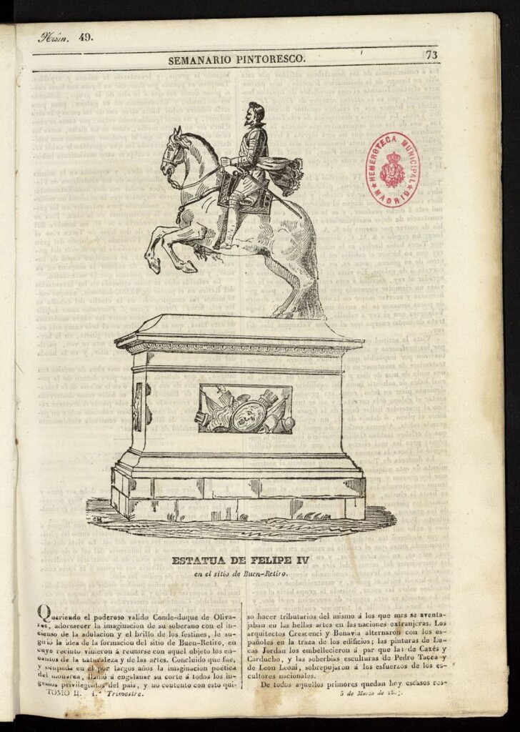 Miniatura de Semanario Pintoresco Español del 5 de marzo de 1837, nº 49